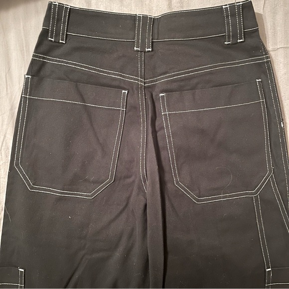 White Threaded Cargo Pants - Picture 5 of 8
